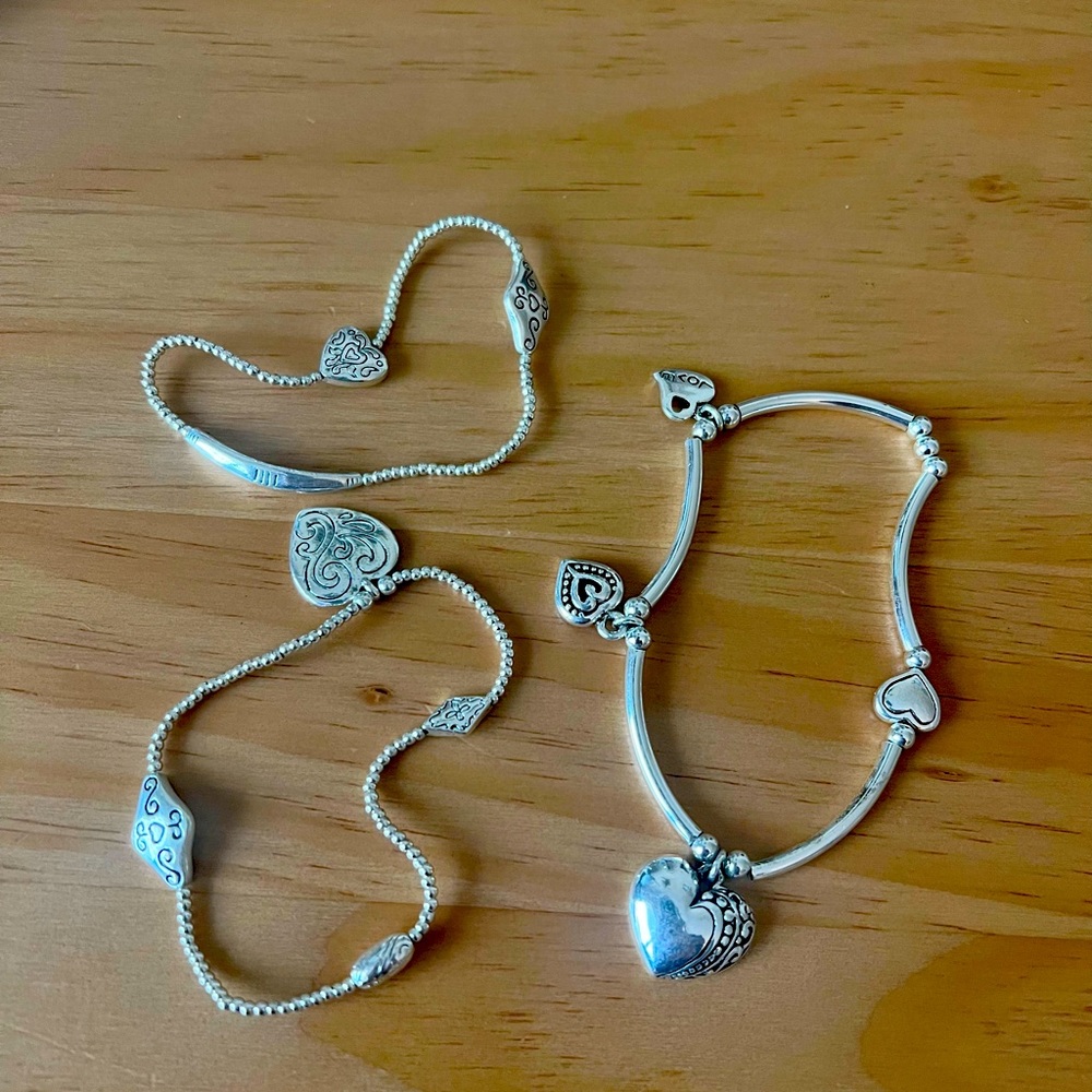 Set of 3 silver-plated Brighton stretch bracelets